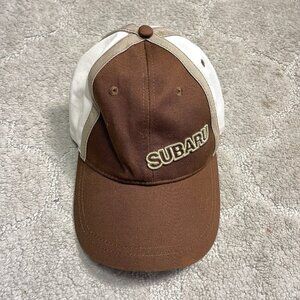 Hats Subaru Spellout‎ Brown White Strapback Auto Basebal Trucker Cap Hat Moto